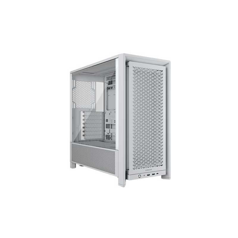 Corsair FRAME 4000D Modular Gaming Case w/ Glass Side, E-ATX, No Fans, InfiniRail Fan Mounting, USB-C, Asus BTF Compatible, Whit
