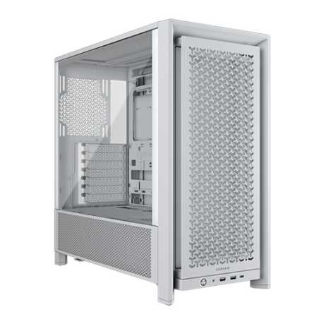 Corsair FRAME 4000D Modular Gaming Case w/ Glass Side, E-ATX, No Fans, InfiniRail Fan Mounting, USB-C, Asus BTF Compatible, Whit