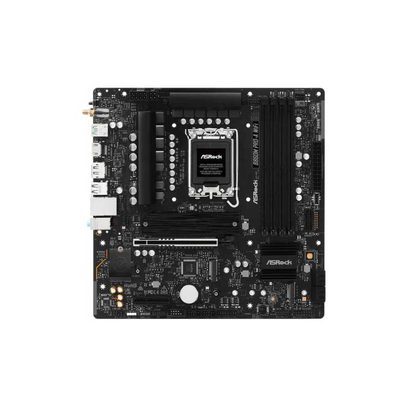 Asrock B860M PRO-A WIFI, Intel B860, 1851, Micro ATX, 4 DDR5, HDMI, DP, Wi-Fi 6E, 2.5G LAN, 3x M.2