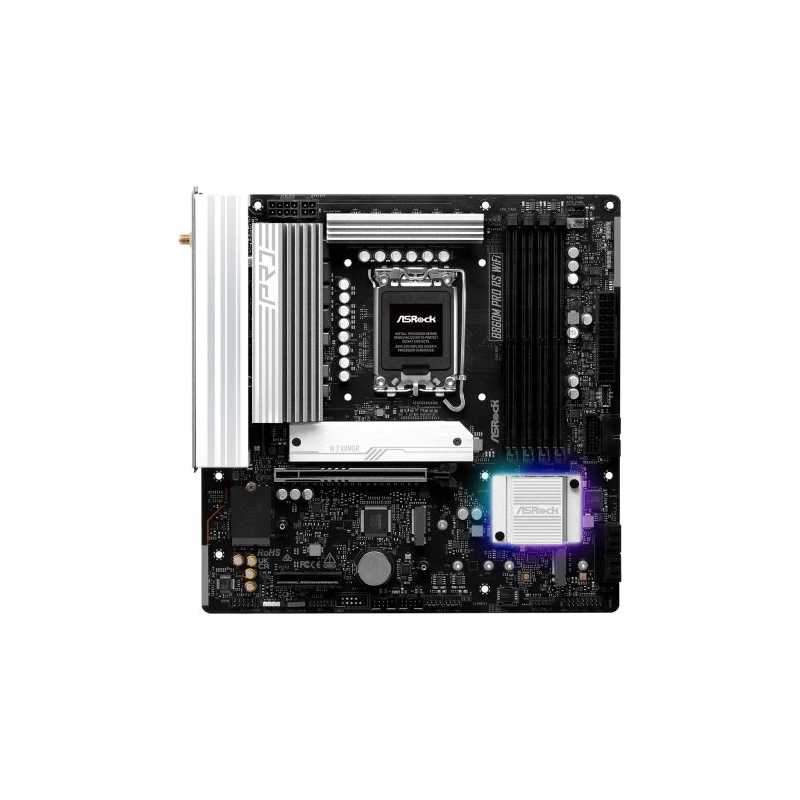 Asrock B860M PRO RS WIFI, Intel B860, 1851, Micro ATX, 4 DDR5, HDMI, DP, Wi-Fi 6E, 2.5G LAN, RGB, 3x M.2