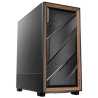 Antec Flux SE Full Tower PC Case with Solid Side Panel, Black/Wood, 5x Pre-Installed Fans, USB Type-C, E-ATX/ATX/mATX/mITX Compa