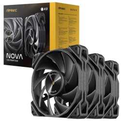 Antec NOVA 120 PWM Fan, 3 Pack, High-Performance Cooling with Fluid Dynamic Bearing, Precise Three-Phase Speed Control, Industri