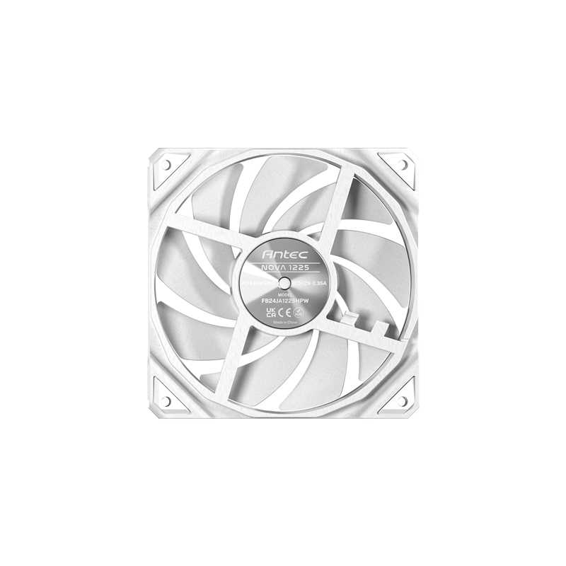 Antec NOVA 120 PWM Fan, White, High-Performance Cooling with Fluid Dynamic Bearing, Precise Three-Phase Speed Control, Industria