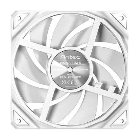Antec NOVA 120 PWM Fan, White, High-Performance Cooling with Fluid Dynamic Bearing, Precise Three-Phase Speed Control, Industria