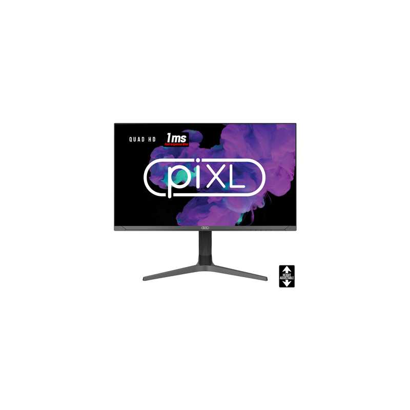 piXL CM27G7 27 Inch Frameless QHD IPS Monitor, 100Hz, 1ms, Freesync, G-Sync, HDMI, Display Port, USB, Black with RGB Lighting, V