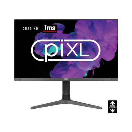 piXL CM27G7 27 Inch Frameless QHD IPS Monitor, 100Hz, 1ms, Freesync, G-Sync, HDMI, Display Port, USB, Black with RGB Lighting, V