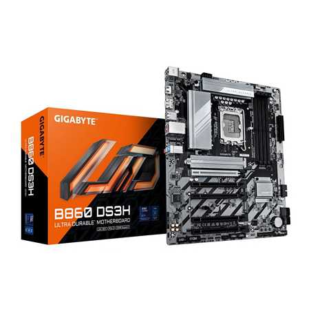 Gigabyte B860 DS3H Intel 1851 Socket Motherboard, ATX, 4x DDR5 Slots, 2x M.2 Sockets, 2x USB-C Port, 2.5GbE LAN, 1x DisplayPort 
