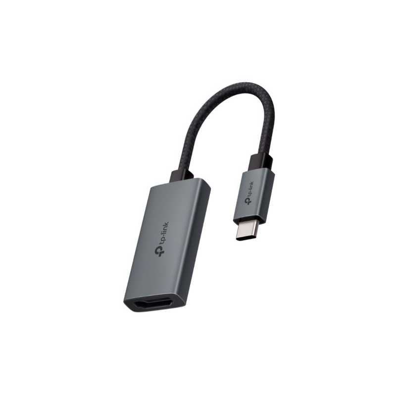 TP-Link (UA520C) USB-C Male to HDMI Female Cable, Ultra-HD 4K, Aluminium, 10cm Braided Cable