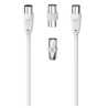 Hama 3-Part Antenna Connection Kit - 5 Metre Antenna Cable + 2x Coax Adapters, White