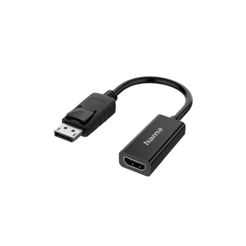 Hama DisplayPort Male to HDMI Female Converter, Ultra-HD 4K, Black, *Eco-Friendly Packaging*