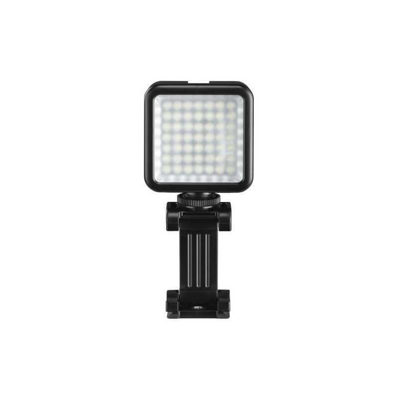 Hama 49 BD Portable LED Spotlight, Phone Holder, 6.4mm Tripod Thread, Flash Shoe Foot