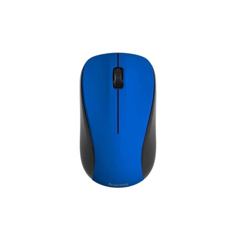 Hama MW-300 V2 Wireless Optical Mouse, 3 Buttons, Quiet, Ambidextrous, Blue/Black