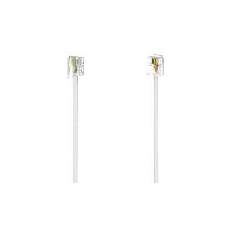 Hama RJ11 (6p4c) Modular Cable, Male to Male, 3 Metres, White