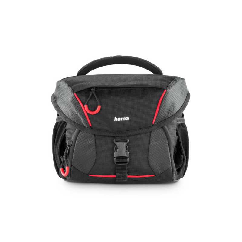Hama Phoenix 130 Camera Bag, Multiple Pockets, Trolley Strap, Rain Protection Hood, Tripod Holders, Black, 23.5 x 16.5 x 20 cm C