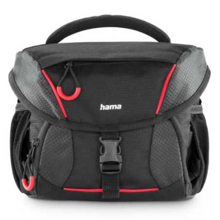 Hama Phoenix 130 Camera Bag, Multiple Pockets, Trolley Strap, Rain Protection Hood, Tripod Holders, Black, 23.5 x 16.5 x 20 cm C