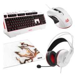 Asus CERBERUS Arctic Gaming Bundle - Keyboard, Mouse, Mousepad & Headset, Soft Bundle
