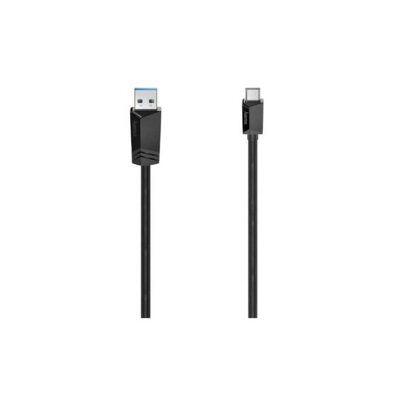Hama USB-A to USB-C Cable, USB 3.2 Gen1, 3 Metre, Black