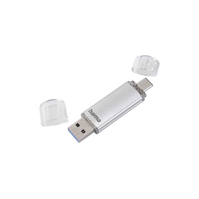 Hama C-Laeta 16GB USB-A & USB-C Memory Pen, Metal Casing, OTG, 40MB/s, Silver