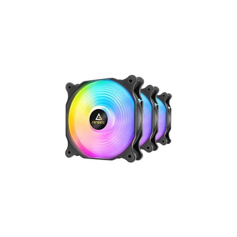 Antec F12 Racing ARGB 120mm PWM Case Fan, 3 Pack, Hydraulic Bearing, 1500 RPM, Black