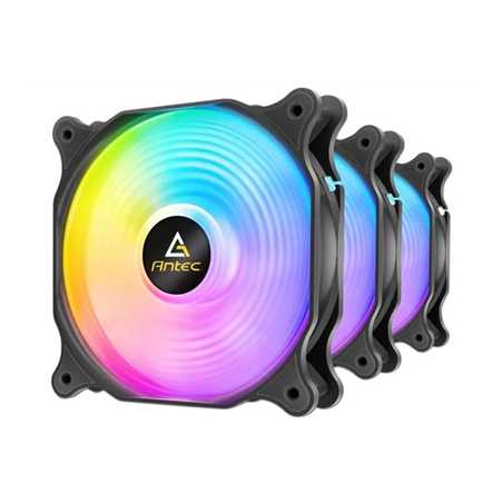 Antec F12 Racing ARGB 120mm PWM Case Fan, 3 Pack, Hydraulic Bearing, 1500 RPM, Black