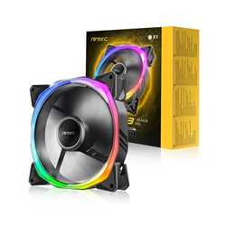 Antec Fusion T3 140mm ARGB PWM Case Fan - Hydraulic Bearing, 600-1500 RPM, Black