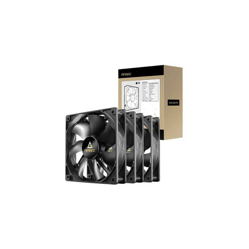 Antec N12 120mm Case Fan, 3 Pack, Hydraulic Bearing, 1200 RPM, Black