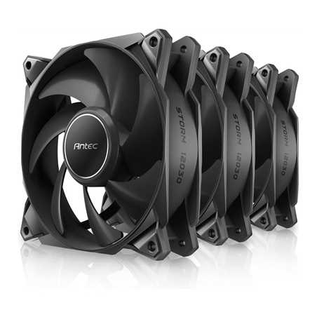 Antec Storm T3 120mm PWM Case Fan, 3 Pack, Fluid Dynamic Bearing, 600-2200 RPM, Black