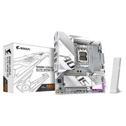 Gigabyte B850M AORUS ELITE WIFI6E ICE AMD AM5 Socket Motherboard, Micro-ATX, 4x DDR5 Slots, 2x M.2 Sockets, 2x USB-C Port, Fitte
