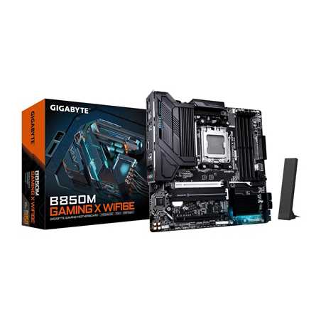 Gigabyte B850M GAMING X WIFI6E AMD AM5 Socket Motherboard, Micro-ATX, 4x DDR5 Slots, 2x M.2 Sockets, 2x USB-C Port, Fitted I/O S