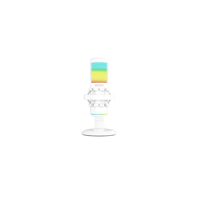 Marvo Scorpion MIC-07 Blast 60 USB RGB Noise Cancelling Wired Gaming Microphone (White)