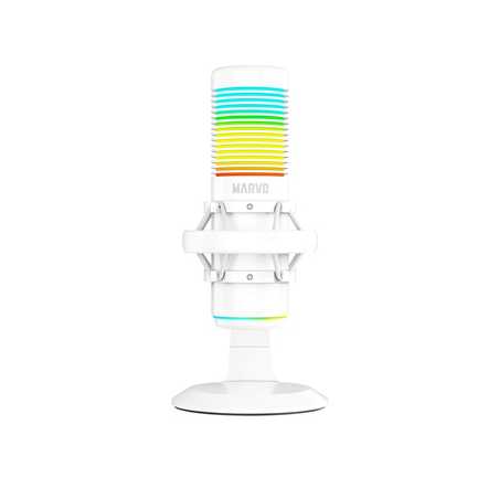 Marvo Scorpion MIC-07 Blast 60 USB RGB Noise Cancelling Wired Gaming Microphone (White)