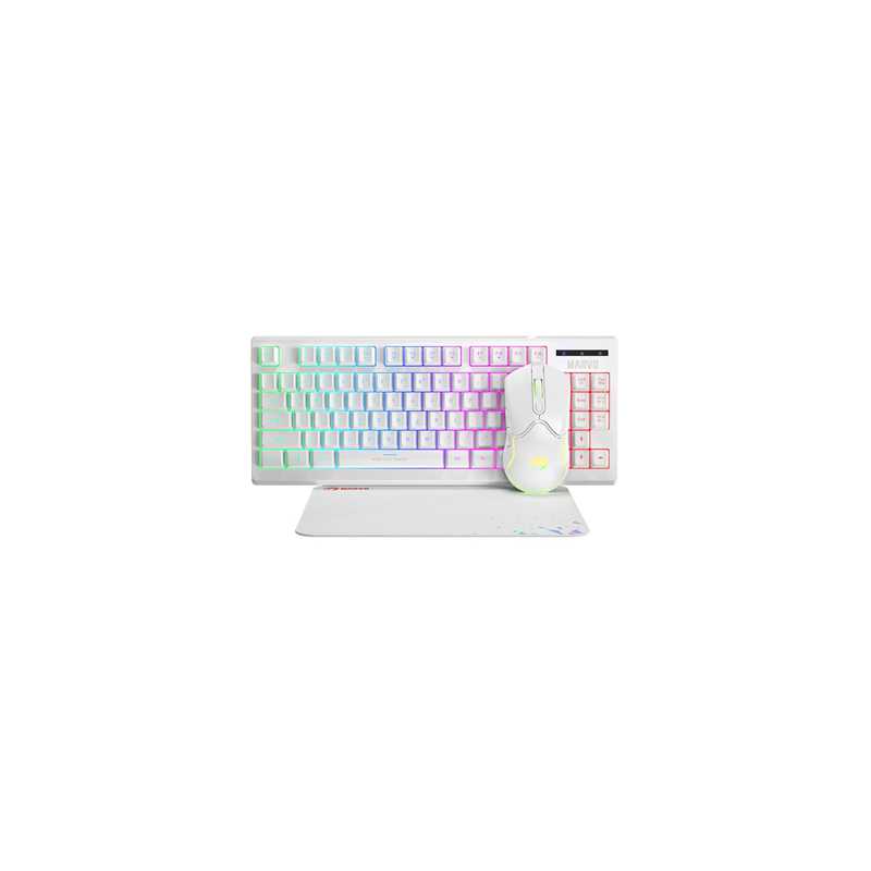 Marvo Scorpion CM310 Loot 30 3 in 1 RGB Gaming UK Layout TKL Keyboard, Mouse and Mat Bundle (White)
