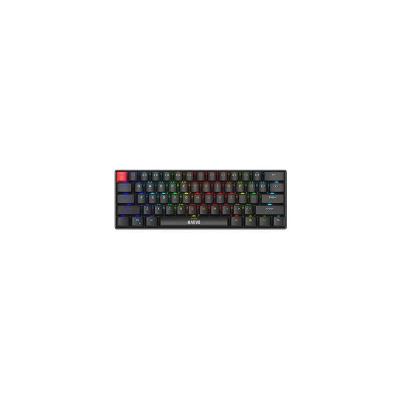 Marvo Scorpion KG933G Saber 61 Wired Mechanical RGB 60% UK Layout Gaming Keyboard (Black)