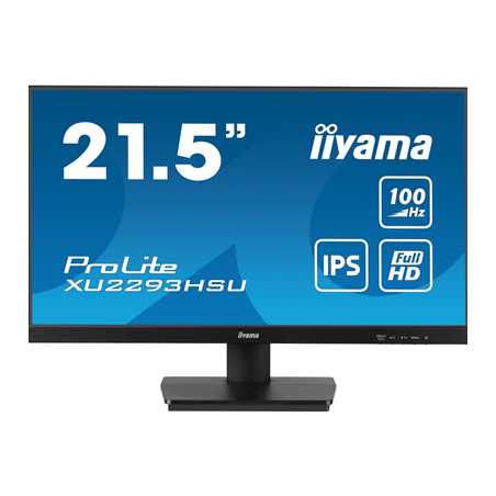 iiyama PROLITE XU2293HSU-B7 22 inch IPS Monitor, Full HD, 1ms, USB Hubx2, HDMI, DisplayPort, Freesync, 100Hz, Speakers, Black, A