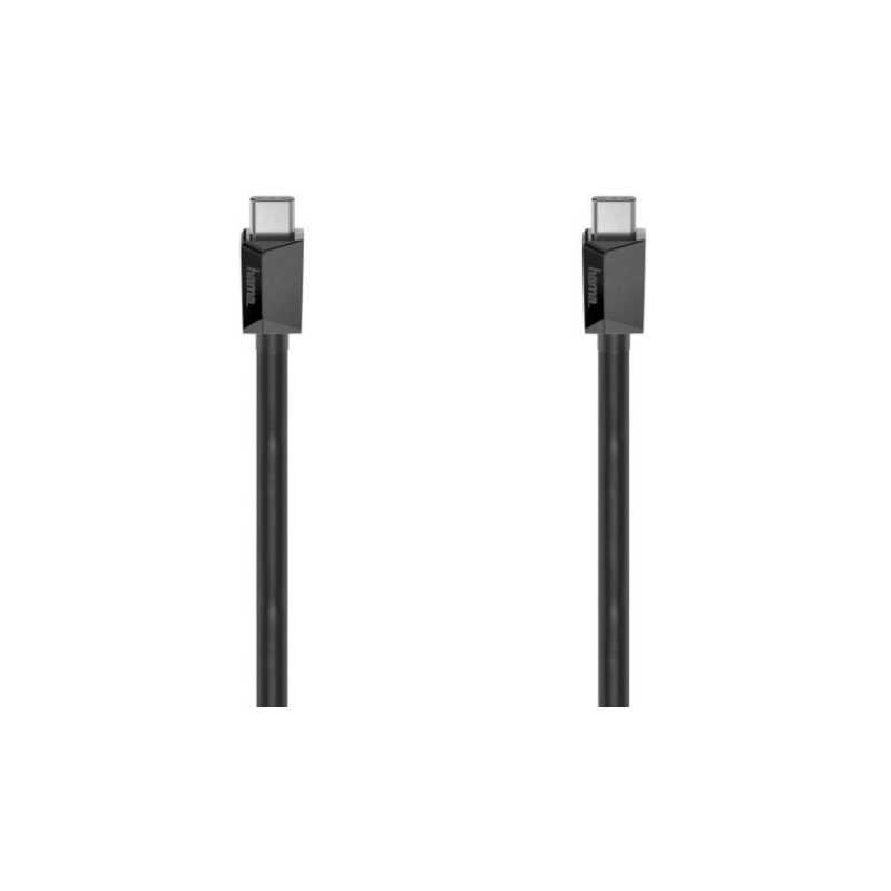 Hama 10Gbps USB-C to USB-C Charging Cable, E-Marker, USB 3.2 Gen2, 5A, 100W, 1 Metre, Black
