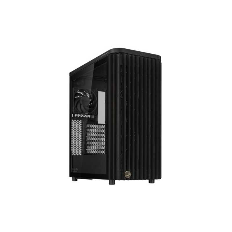 Asus ProArt PA401 Wood TG Gaming Case w/ Glass Panel, ATX, Front Grill, 2x 16cm Fans, PWM Fan Hub, USB-C 20Gps, Black