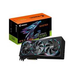 Gigabyte NVIDIA GeForce RTX 5080 MASTER 16G Graphics Card, 16GB GDDR7, 10752 CUDA Cores, 2805 MHz Core Clock, Triple Fan, RGB, 3