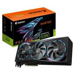 Gigabyte NVIDIA GeForce RTX 5080 MASTER 16G Graphics Card, 16GB GDDR7, 10752 CUDA Cores, 2805 MHz Core Clock, Triple Fan, RGB, 3