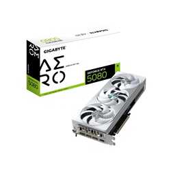 Gigabyte NVIDIA GeForce RTX 5080 AERO OC SFF 16G Graphics Card, 16GB GDDR7, 10752 CUDA Cores, 2730 MHz Core Clock, Triple Fan, W