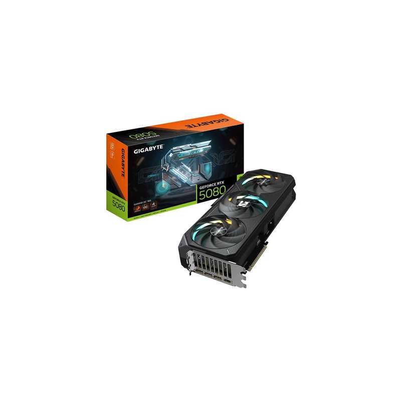 Gigabyte NVIDIA GeForce RTX 5080 GAMING OC 16G Graphics Card, 16GB GDDR7, 10752 CUDA Cores, 2730 MHz Core Clock, Triple Fan, RGB
