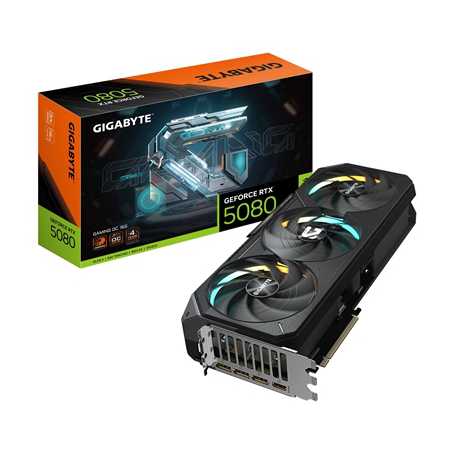 Gigabyte NVIDIA GeForce RTX 5080 GAMING OC 16G Graphics Card, 16GB GDDR7, 10752 CUDA Cores, 2730 MHz Core Clock, Triple Fan, RGB
