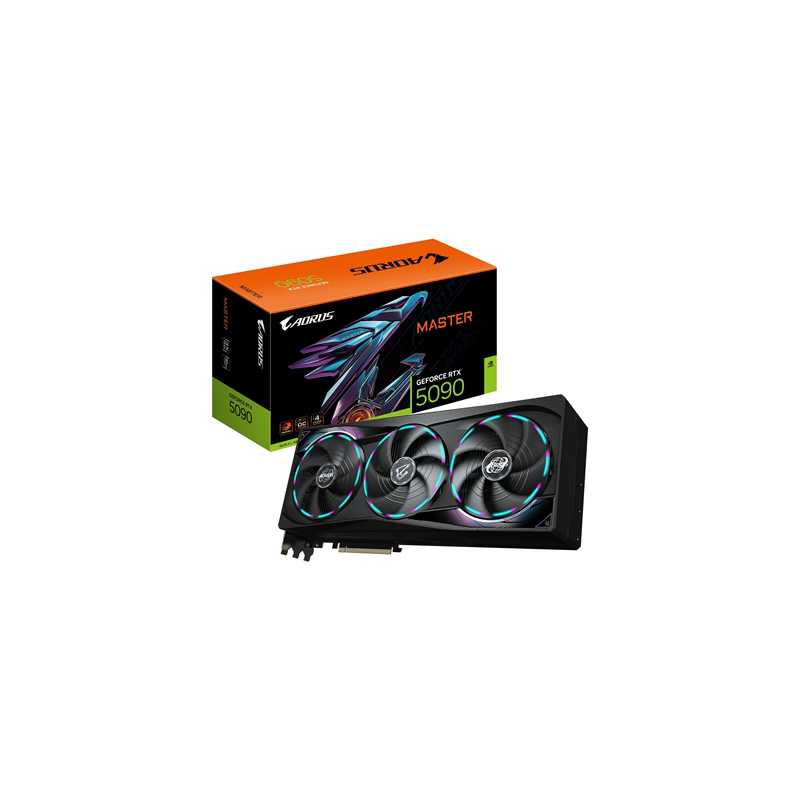 Gigabyte NVIDIA GeForce RTX 5090 AORUS MASTER 32G Graphics Card, 32GB GDDR7, 21760 CUDA Cores, 2655 MHz Core Clock, Triple Fan, 