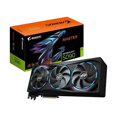 Gigabyte NVIDIA GeForce RTX 5090 AORUS MASTER 32G Graphics Card, 32GB GDDR7, 21760 CUDA Cores, 2655 MHz Core Clock, Triple Fan, 