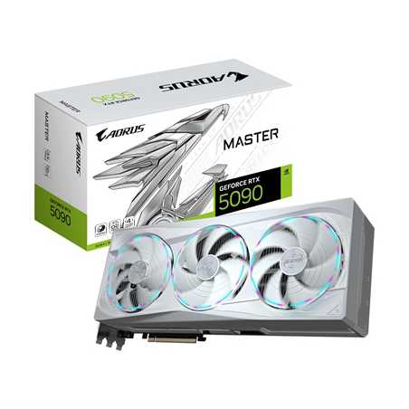 Gigabyte NVIDIA GeForce RTX 5090 AORUS MASTER ICE 32G Graphics Card, 32GB GDDR7, 21760 CUDA Cores, 2655 MHz Core Clock, Triple F