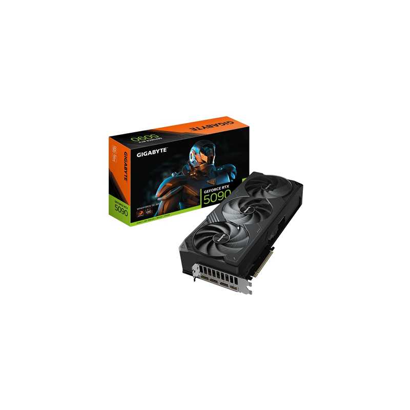 Gigabyte NVIDIA GeForce RTX 5090 WINDFORCE OC 32G Graphics Card, 32GB GDDR7, 21760 CUDA Cores, 2467 MHz Core Clock, Triple Fan, 