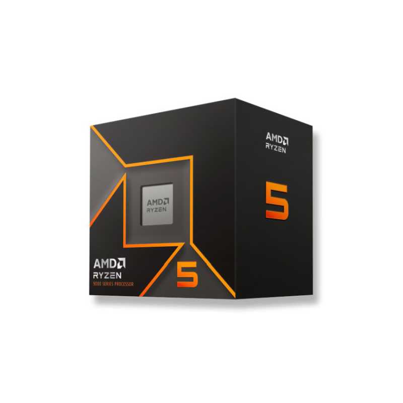 AMD Ryzen 5 9600 CPU with Wraith Stealth Cooler, AM5, 3.8GHz (5.2 Turbo), 6-Core, 65W, 38MB Cache, 4nm, 9th Gen, Radeon Graphics