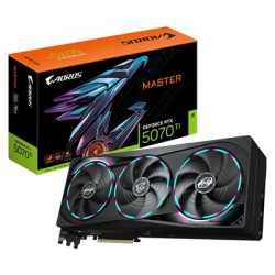 Gigabyte NVIDIA GeForce RTX 5070 Ti AORUS MASTER 16G Graphics Card, 16GB GDDR7, 8960 CUDA Cores, ???? MHz Core Clock, Triple Fan