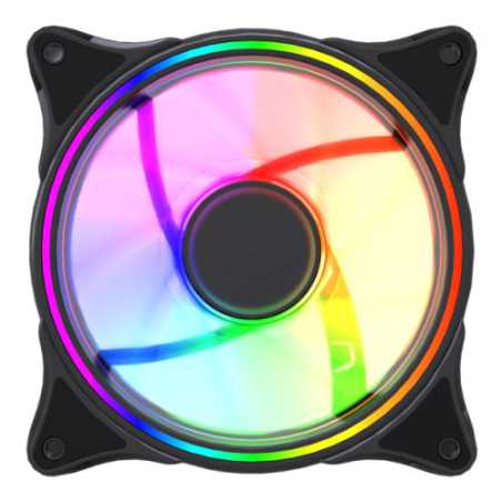 Vida Infinity01 Reverse Blade 12cm ARGB Dual Ring PWM Case Fan, Hydraulic Bearing, Infinity Mirror Effect, 1200 RPM, Black