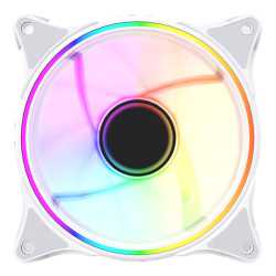Vida Infinity01 Reverse Blade 12cm ARGB Dual Ring PWM Case Fan, Hydraulic Bearing, Infinity Mirror Effect, 1200 RPM, White
