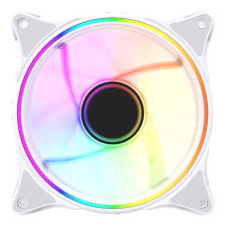 Vida Infinity01 Reverse Blade 12cm ARGB Dual Ring PWM Case Fan, Hydraulic Bearing, Infinity Mirror Effect, 1200 RPM, White